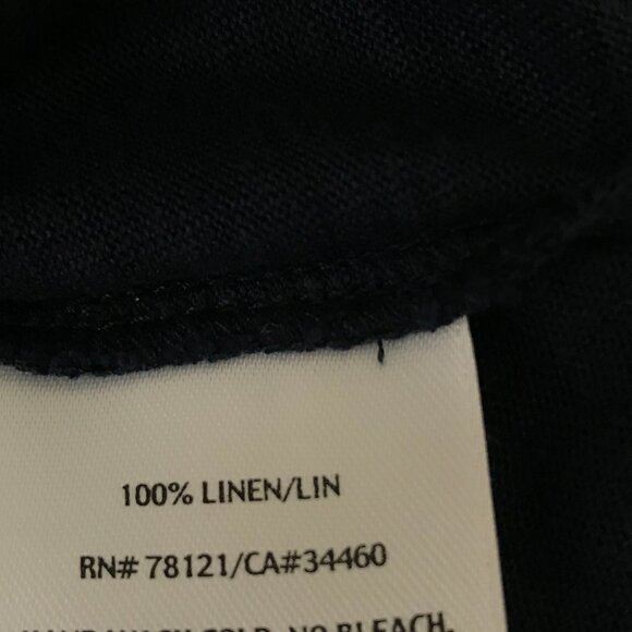 Eileen Fisher Navy Blue 100% Linen 3/4 Sleeve Tunic Top Size M - Picture 7 of 7